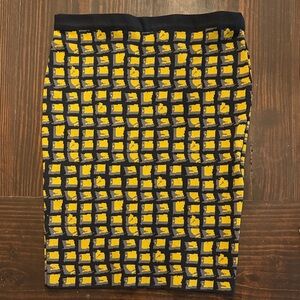 RACHEL Rachel Roy Yellow and Black Geometric Bandage Pencil Skirt